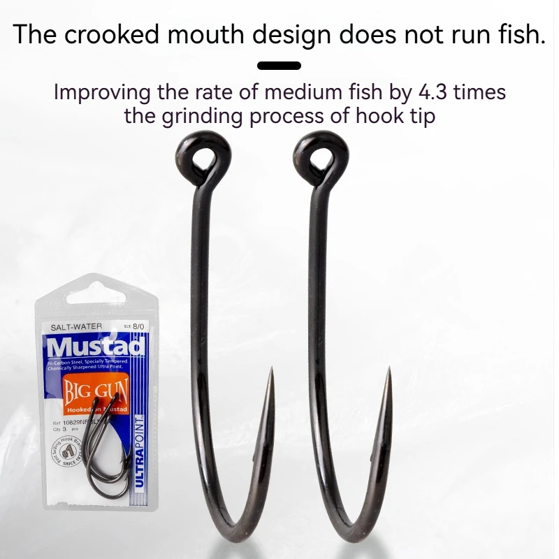 Mustad Sea Fishing Tippet Hooks Crooked Mouth Barbed Hooks 10829 Specialized in Big Game Norwegian Longspur Sturgeon Hooks
Mustad Sea Fishing Tippet Hooks Crooked Mouth Barbed Hooks 10829 Specialized in Big Game Norwegian Longspur Sturgeon Hooks