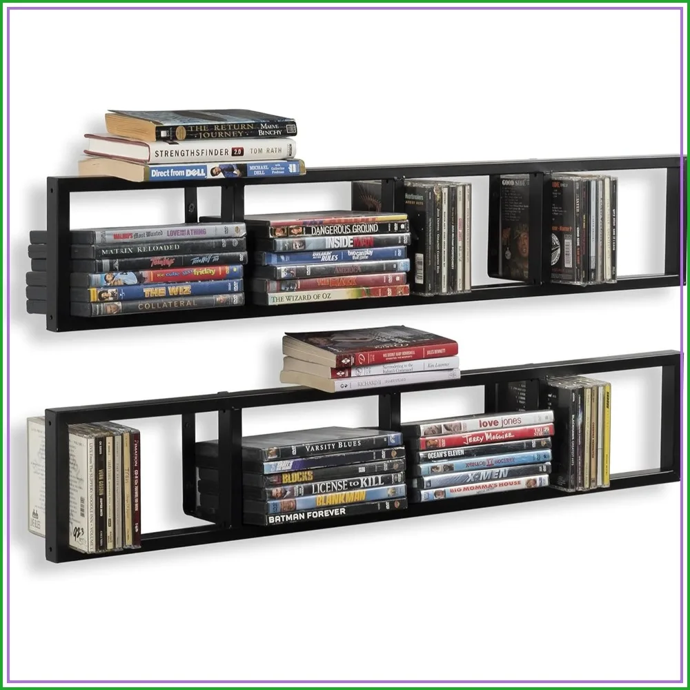 Wall Mount 34 Inch Media Storage Rack CD DVD Organizer Metal Floating Shelf Set of 2 Black
Wall Mount 34 Inch Media Storage Rack CD DVD Organizer Metal Floating Shelf Set of 2 Black