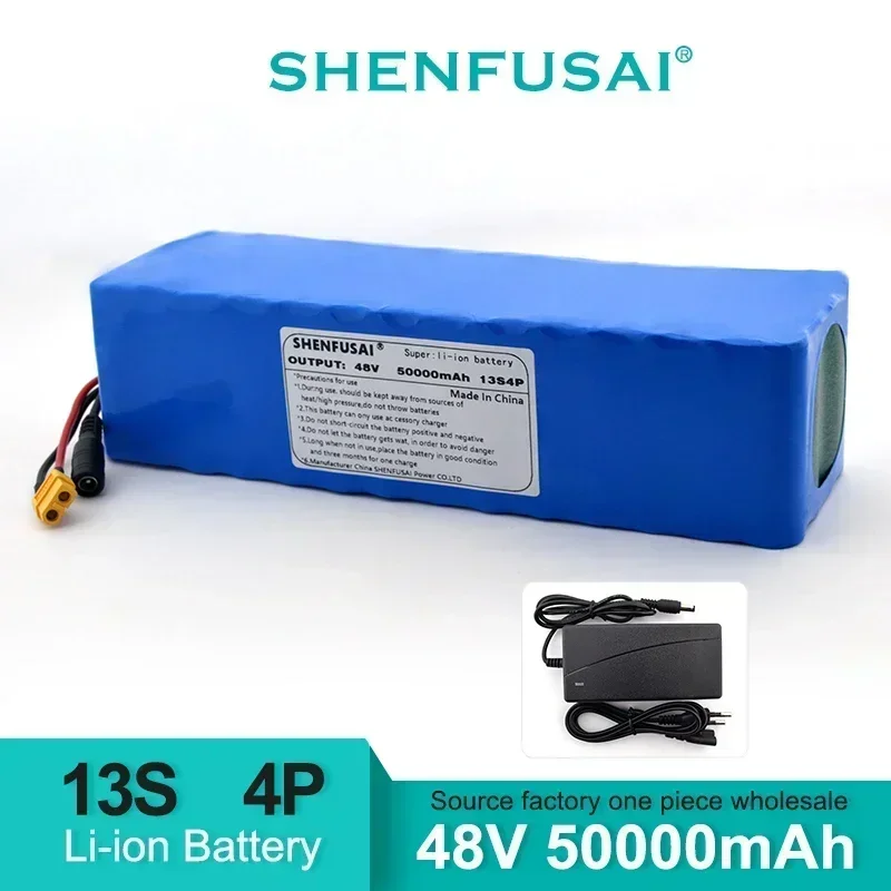 Electric bicycle tricycle 13S4P lithium battery, 48V, 50AH, 18650500W, 54.6V, 50000mAh original high-power battery+charger
Electric bicycle tricycle 13S4P lithium battery, 48V, 50AH, 18650500W, 54.6V, 50000mAh original high-power battery+charger