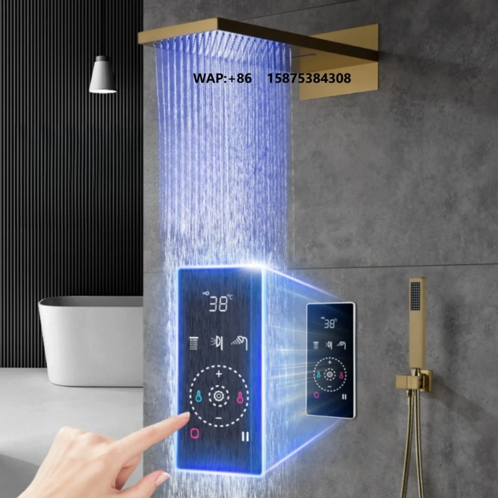 Modern Gold Brass Rainfall Shower Set Bathroom Bath Shower Faucet Concealed Shower Set
Modern Gold Brass Rainfall Shower Set Bathroom Bath Shower Faucet Concealed Shower Set