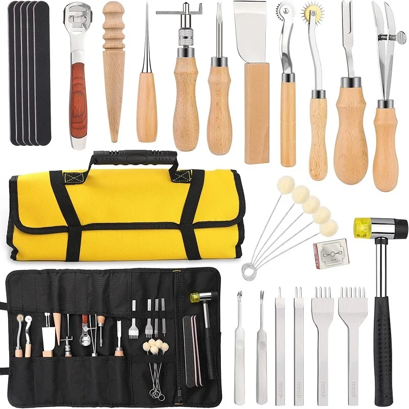 BUDDUR Leather Tools Kit With Hole Puncher And Cutting Knife For Leather Carving Professional DIY Handmade Craft Accessories Set
BUDDUR Leather Tools Kit With Hole Puncher And Cutting Knife For Leather Carving Professional DIY Handmade Craft Accessories Set