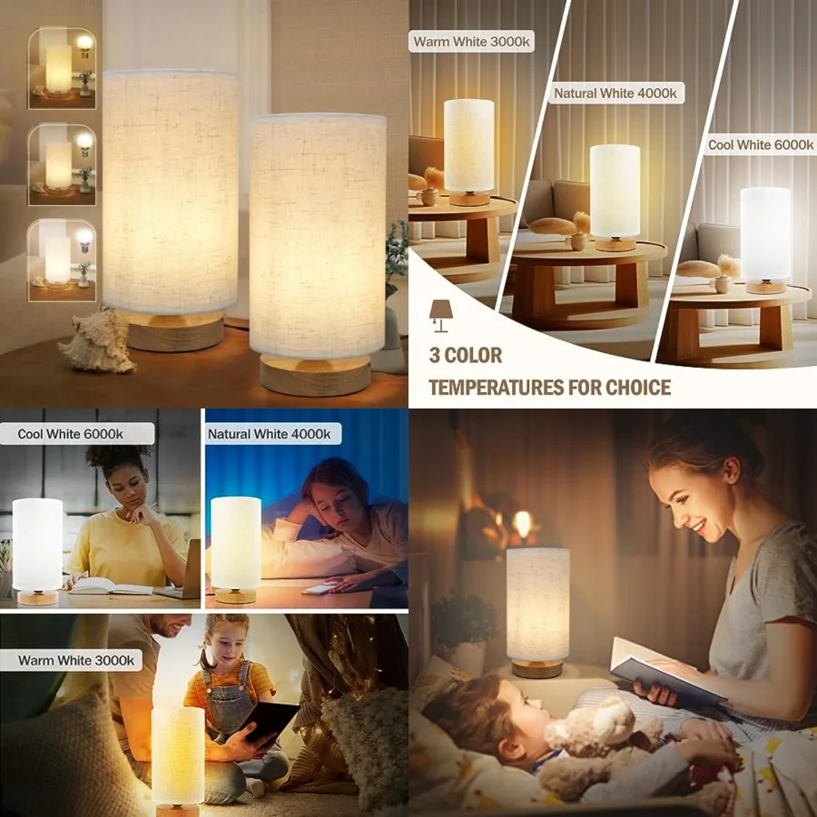 Minimalist Bedside Table Lamps for Bedrooms Set of 2, 3 Color Temperature Bedside Lamps with Round Fabric Linen Shade, Small De
Minimalist Bedside Table Lamps for Bedrooms Set of 2, 3 Color Temperature Bedside Lamps with Round Fabric Linen Shade, Small De