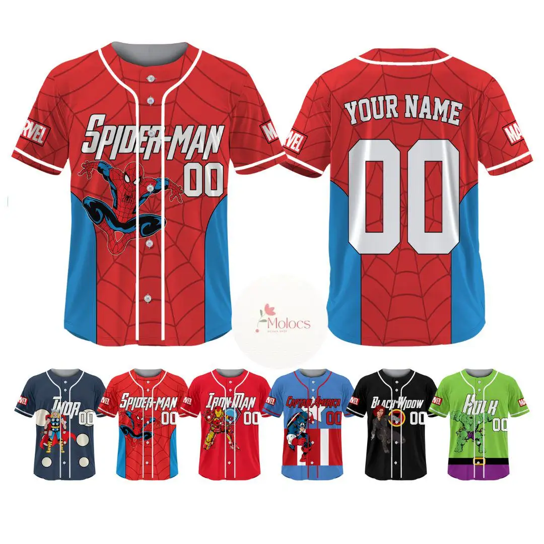Personalized Disney Marvel Baseball Jersey Super Hero Squad Spiderman Birthday Boys Girls Jersey Iron Man Marvel Family
Personalized Disney Marvel Baseball Jersey Super Hero Squad Spiderman Birthday Boys Girls Jersey Iron Man Marvel Family