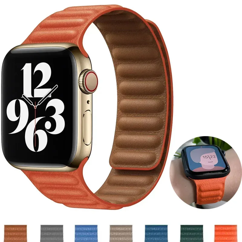 Ремешок кожаный для Apple Watch Band 45 мм 41 мм 44 мм 40 мм, оригинальный звеньевой браслет с магнитной петлей для IWatch Ultar2 49 мм 9 8 7 6 SE 3 42 мм
Ремешок кожаный для Apple Watch Band 45 мм 41 мм 44 мм 40 мм, оригинальный звеньевой браслет с магнитной петлей для IWatch Ultar2 49 мм 9 8 7 6 SE 3 42 мм