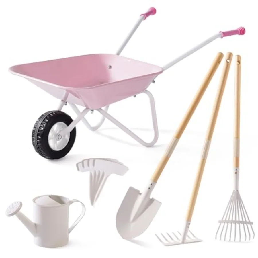 Wheelbarrow with Gardening Set Metal Wheelbarrow Toddler Outdoor Play Toy with Garden Tools Watering Can and Plant Labels Prete
Wheelbarrow with Gardening Set Metal Wheelbarrow Toddler Outdoor Play Toy with Garden Tools Watering Can and Plant Labels Prete