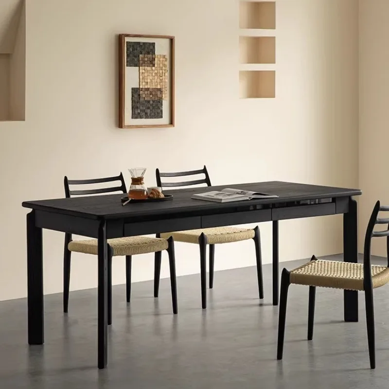 Solid wood black Italian minimalist computer desk household long table living room study desk
Solid wood black Italian minimalist computer desk household long table living room study desk