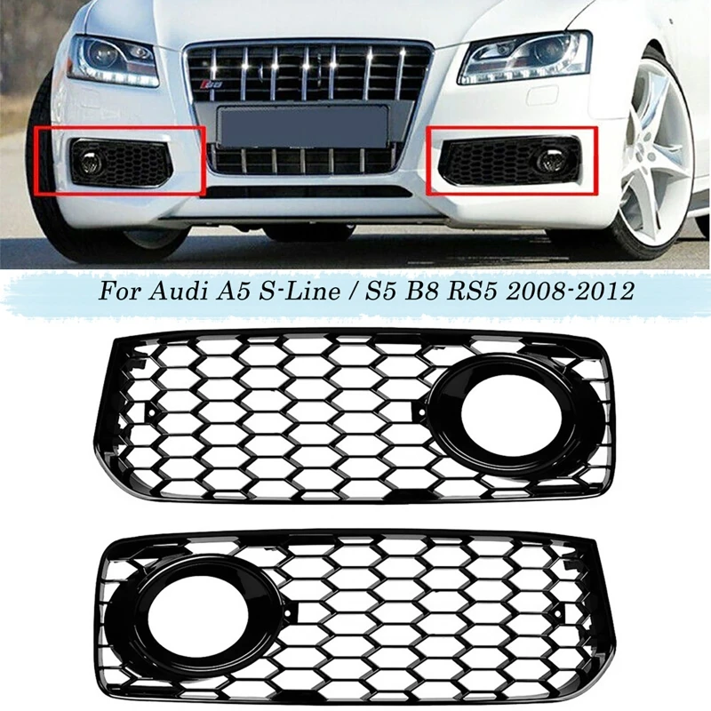 2pcs Car Ring Honeycomb Fog Lamp Frame Front Bumper Fog Light Cover For Audi A5 S-Line S-line Bumper / S5 B8 RS5 2008-2012 
2pcs Car Ring Honeycomb Fog Lamp Frame Front Bumper Fog Light Cover For Audi A5 S-Line S-line Bumper / S5 B8 RS5 2008-2012