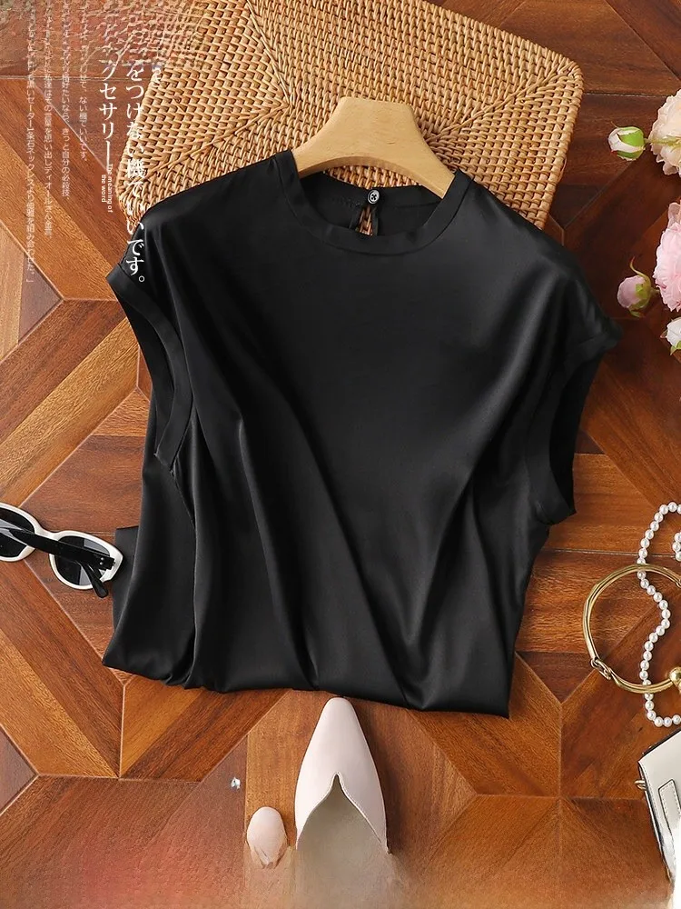 Ele Silk Women's T-irt round Ne Svel Summer Faion Commute Sle Pear ape Fit Breathable Lightweight Luxury
Ele Silk Women's T-irt round Ne Svel Summer Faion Commute Sle Pear ape Fit Breathable Lightweight Luxury