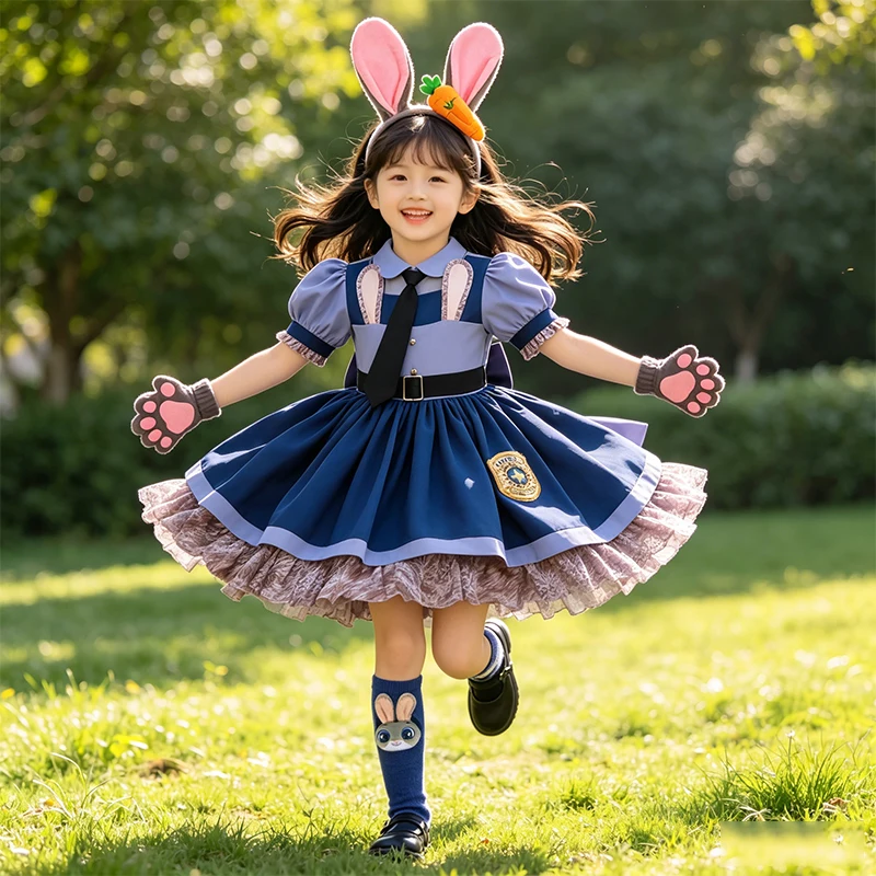Zootopia Judy Hopps Police Officer Costume Dress for Kids Girls with Full Accessories Set for Halloween Birthday Cosplay Party
Zootopia Judy Hopps Police Officer Costume Dress for Kids Girls with Full Accessories Set for Halloween Birthday Cosplay Party