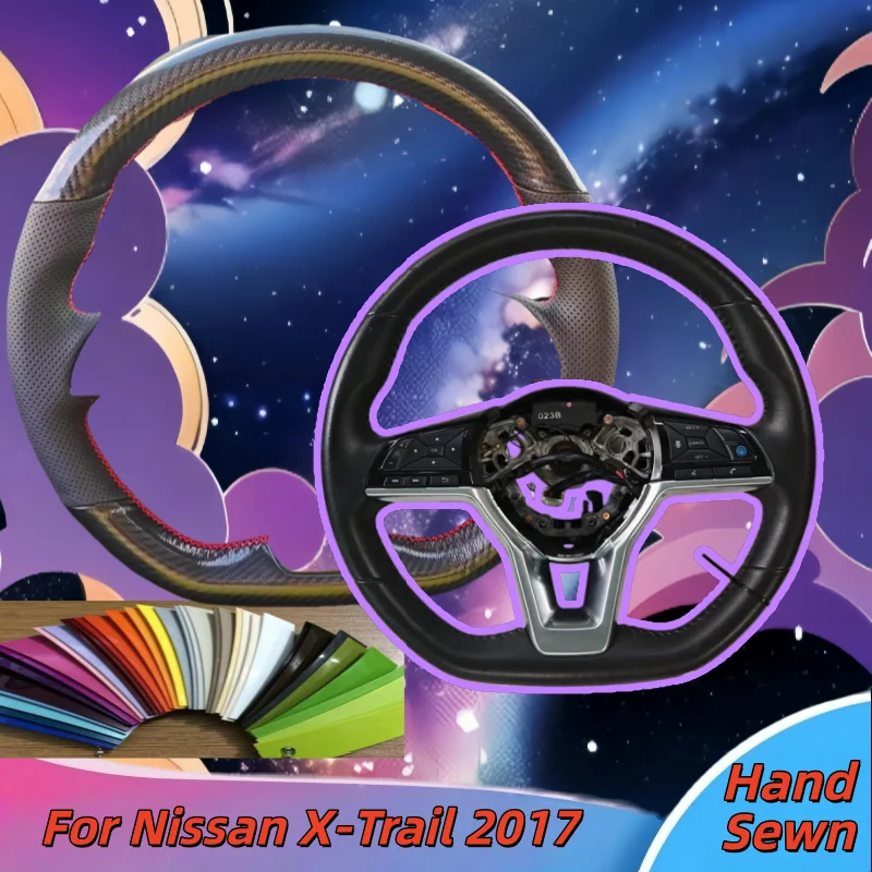 Hand-Sewn Genuine Leather Car Steering Wheel Cover For Nissan X-Trail 2017 Car Interior Accessories
Hand-Sewn Genuine Leather Car Steering Wheel Cover For Nissan X-Trail 2017 Car Interior Accessories
