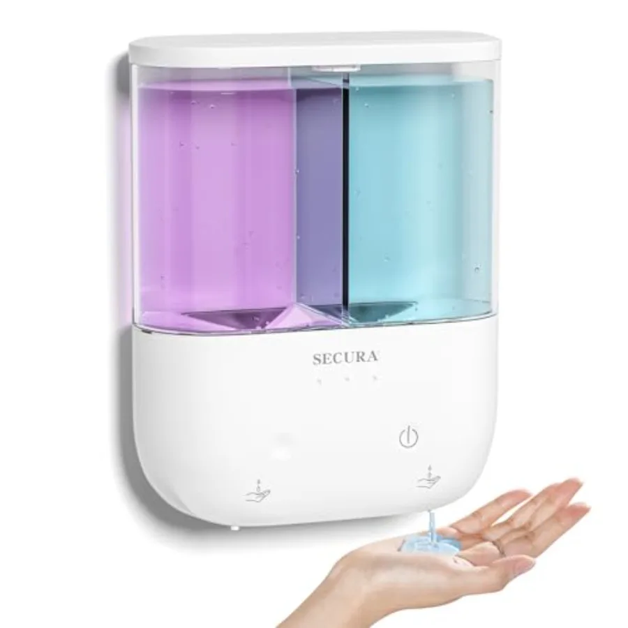 Touchless wall mounted dual automatic soap dispenser for bathroom kitchen, white ABS plastic, 2×17 fl oz chambers, rechargeable
Touchless wall mounted dual automatic soap dispenser for bathroom kitchen, white ABS plastic, 2×17 fl oz chambers, rechargeable
