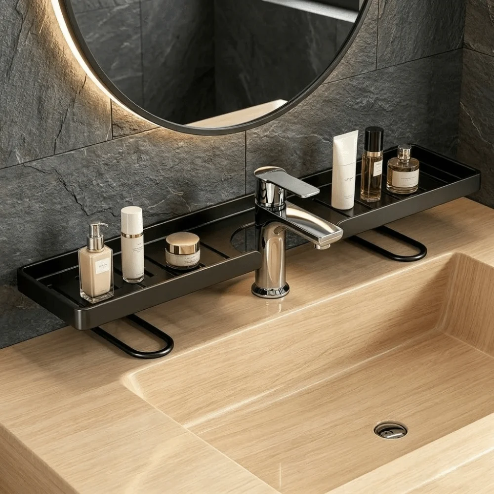 Minimalist Bathroom Storage Rack Waterproof Rustproof Kitchen Sink Holder Space Saving Large Capacity Faucet Storage Shelf
Minimalist Bathroom Storage Rack Waterproof Rustproof Kitchen Sink Holder Space Saving Large Capacity Faucet Storage Shelf