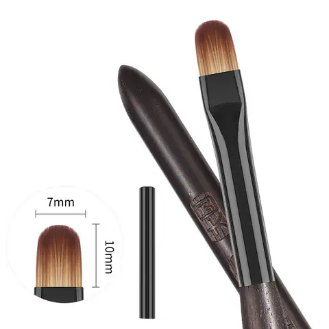 1/6PCS Acrylic Nail Brush Pen for Powder Manicure Round Wood Handle Gel Builder Brushes Tools