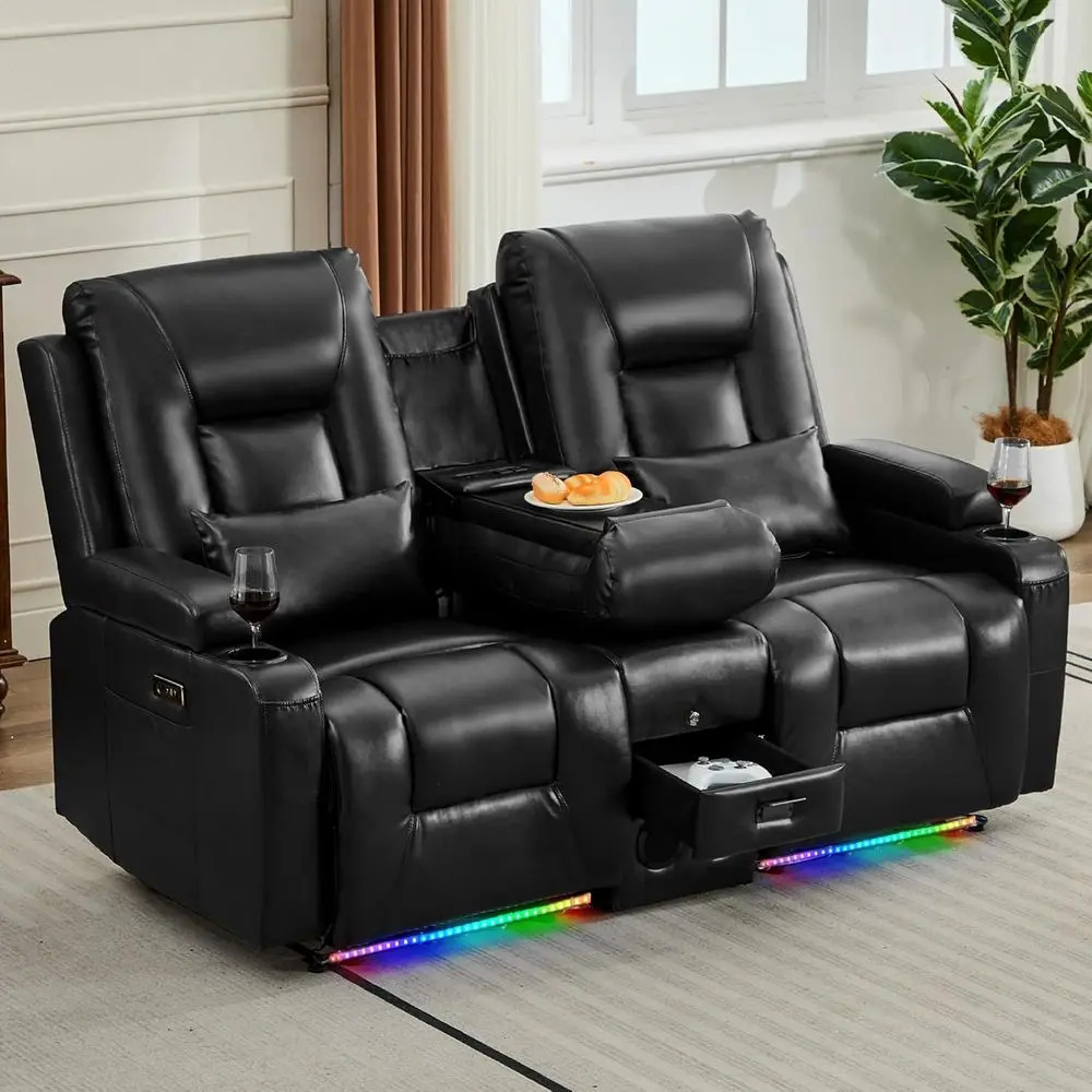 Power Loveseat Recliner Soa with ole, Wall Her RV Reclining Couch, 2 Seater Home Theater Seating with LED Lights, Bluetooth Spea
Power Loveseat Recliner Soa with ole, Wall Her RV Reclining Couch, 2 Seater Home Theater Seating with LED Lights, Bluetooth Spea