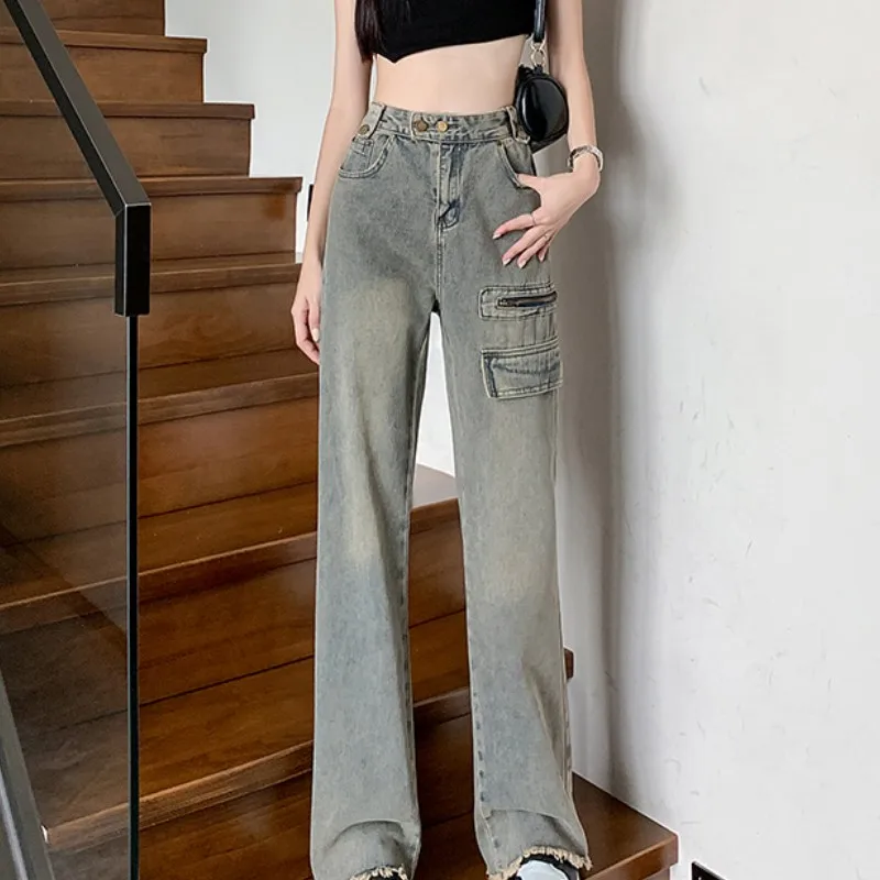 Vintage Blue High Waist Women Jeans Stars American Fashion Streetwear Wide Leg Jean Female Trouser Straight Baggy Denim Pants
Vintage Blue High Waist Women Jeans Stars American Fashion Streetwear Wide Leg Jean Female Trouser Straight Baggy Denim Pants