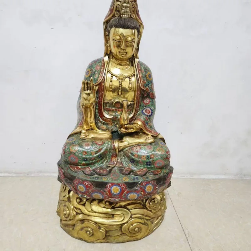 Brass boutique antique and old, cloisonne 80 Guanyin ornament, copper 80 Guanyin handicrafts
Brass boutique antique and old, cloisonne 80 Guanyin ornament, copper 80 Guanyin handicrafts