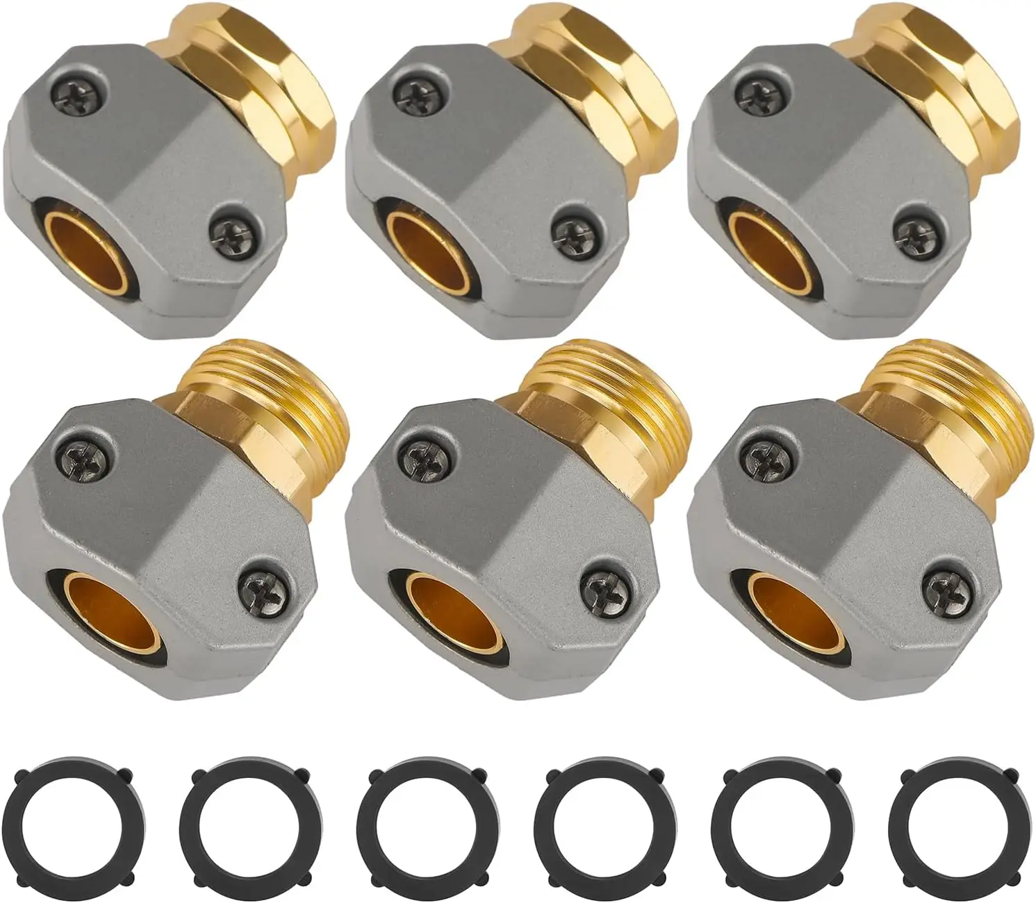 3-Pack Aluminum Garden Hose Repair Kit, Fits 3/4" & 5/8" Hoses, Leak-Proof Male & Female Connectors
3-Pack Aluminum Garden Hose Repair Kit, Fits 3/4" & 5/8" Hoses, Leak-Proof Male & Female Connectors