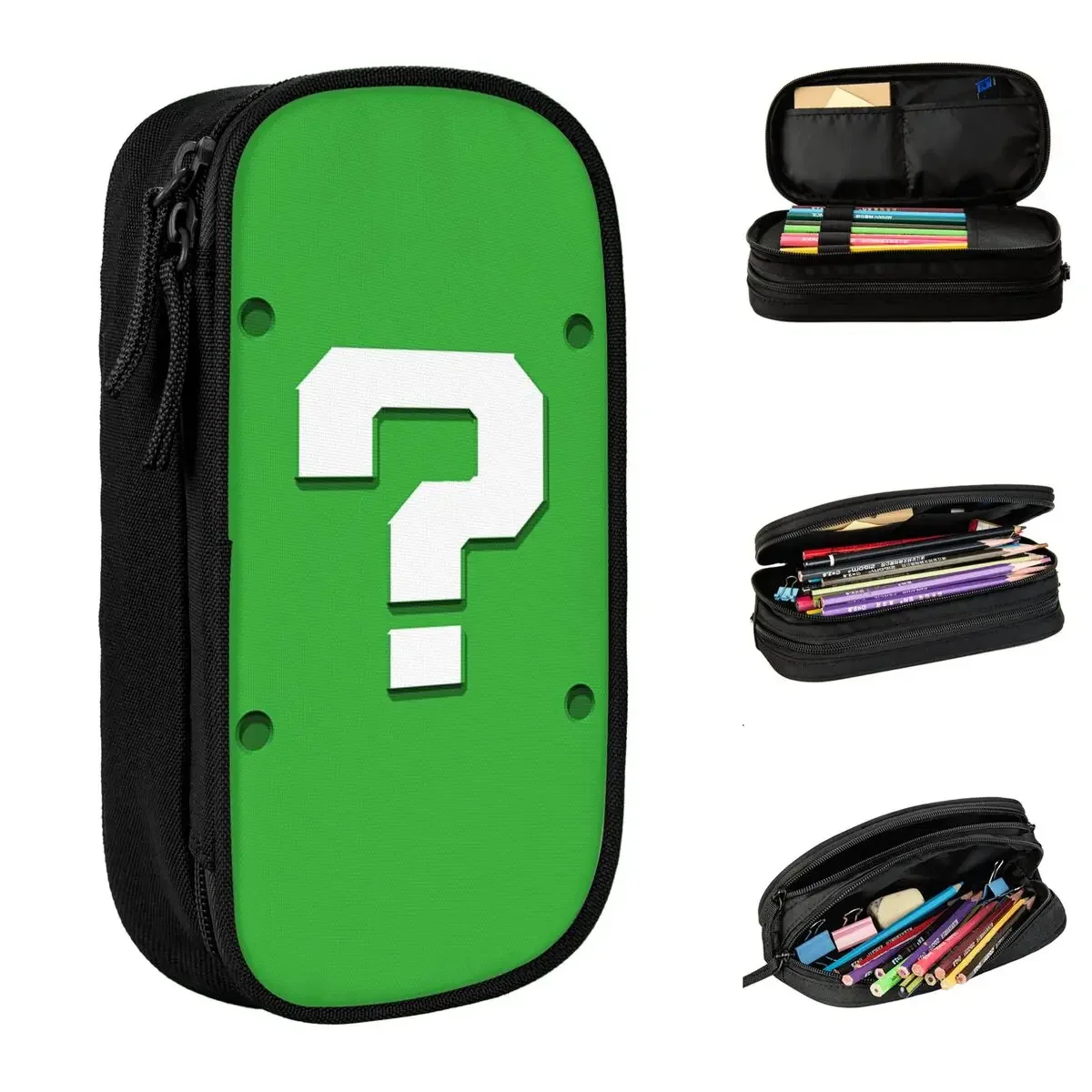Large Capacity Pencil Case Green Question Block Office Accessories Double Layer Pencil Case Stationery Make Up Bag Perfect Gifts
Large Capacity Pencil Case Green Question Block Office Accessories Double Layer Pencil Case Stationery Make Up Bag Perfect Gifts