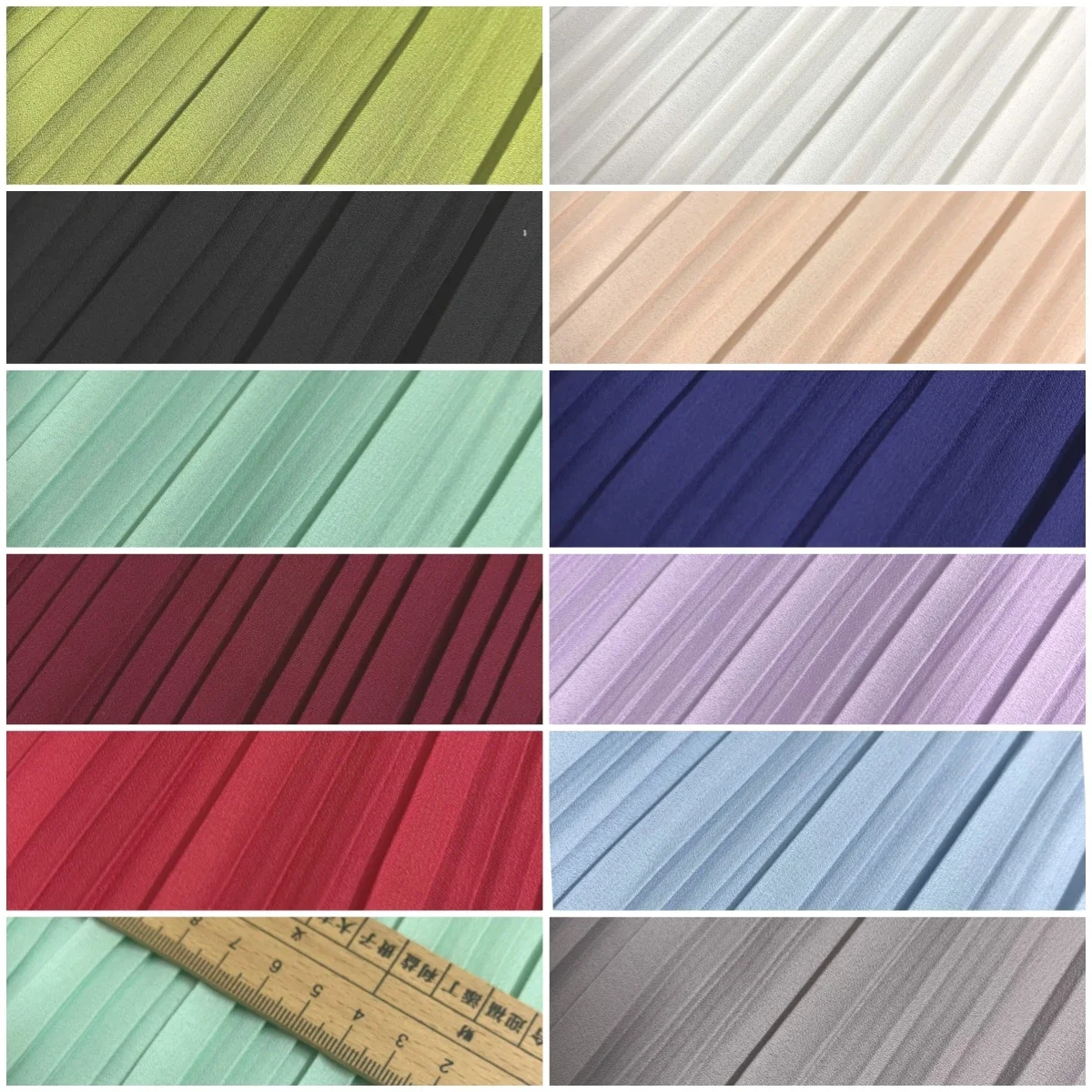 Высококачественная жемчужная шифоновая плиссированная ткань на метры для пошива женской одежды, юбок, шелковистая, дышащая, фактурная, однотонная
Высококачественная жемчужная шифоновая плиссированная ткань на метры для пошива женской одежды, юбок, шелковистая, дышащая, фактурная, однотонная