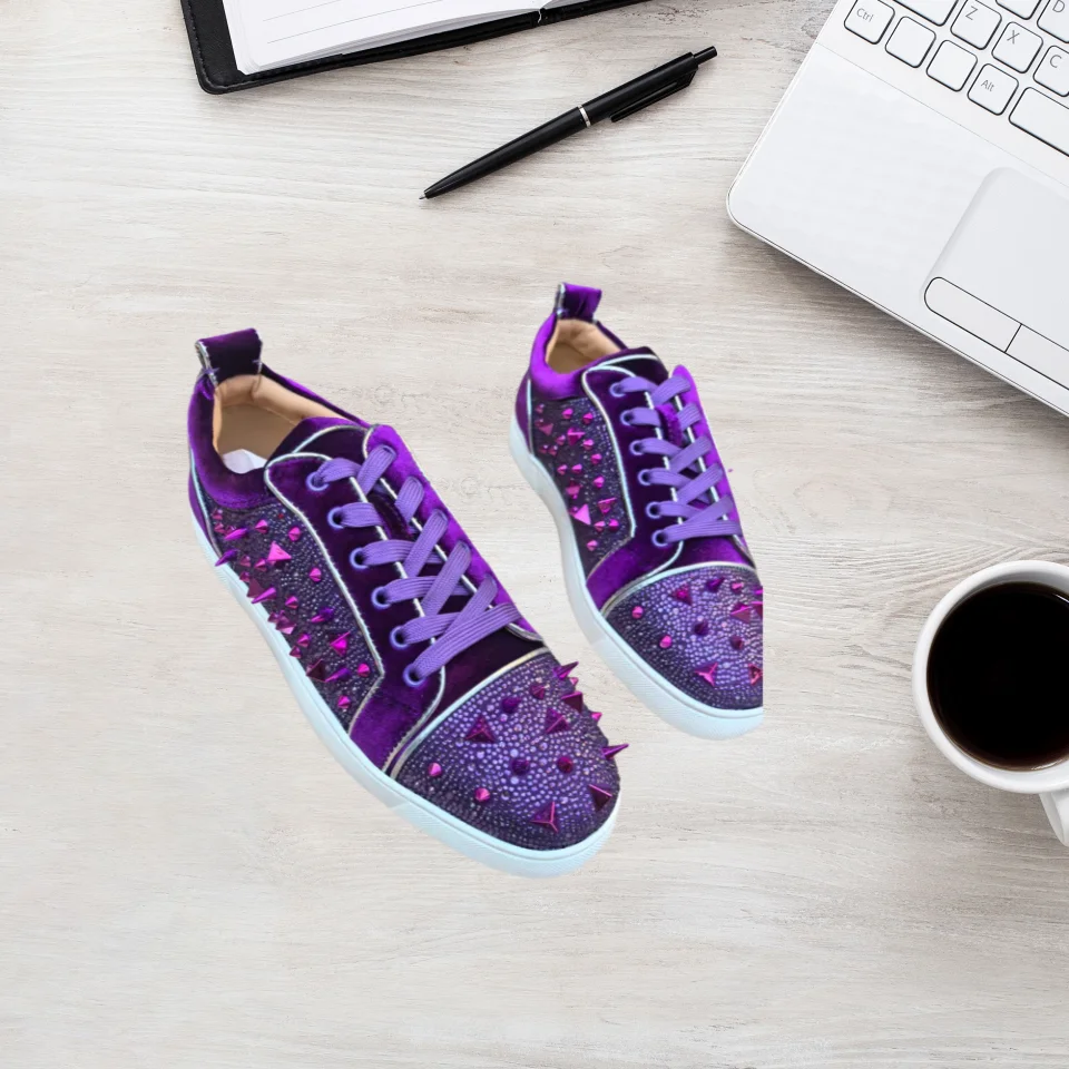 Lace Up Men Shoes Purple Zapatos Para Hombre Rivet Sport Sneaker Crystal Tenis Masculino Cozy Tenis Hombres Design Basket Homme
Lace Up Men Shoes Purple Zapatos Para Hombre Rivet Sport Sneaker Crystal Tenis Masculino Cozy Tenis Hombres Design Basket Homme
