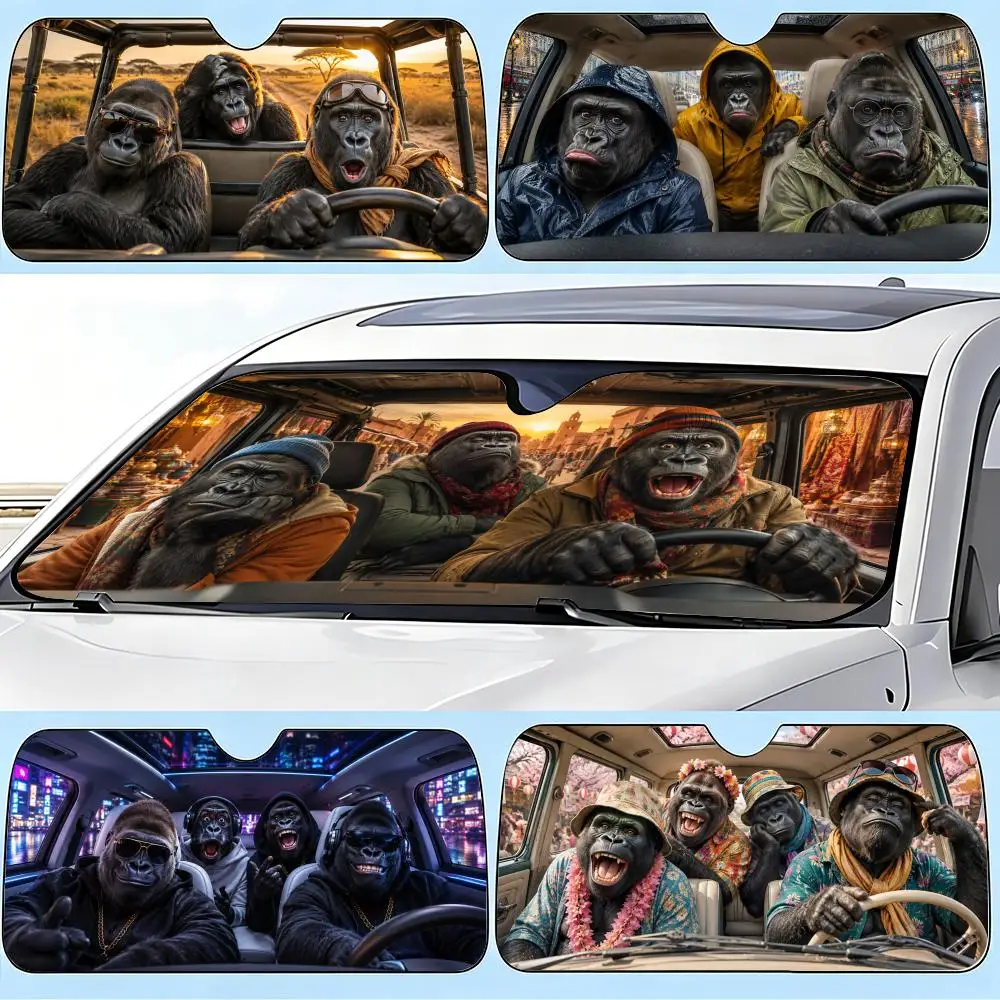 Funny Gorilla Driving Sun Visor Car Windshield Sun Shade Front Window Sunshade UV Block Heat Insulation Cover Parasol
Funny Gorilla Driving Sun Visor Car Windshield Sun Shade Front Window Sunshade UV Block Heat Insulation Cover Parasol