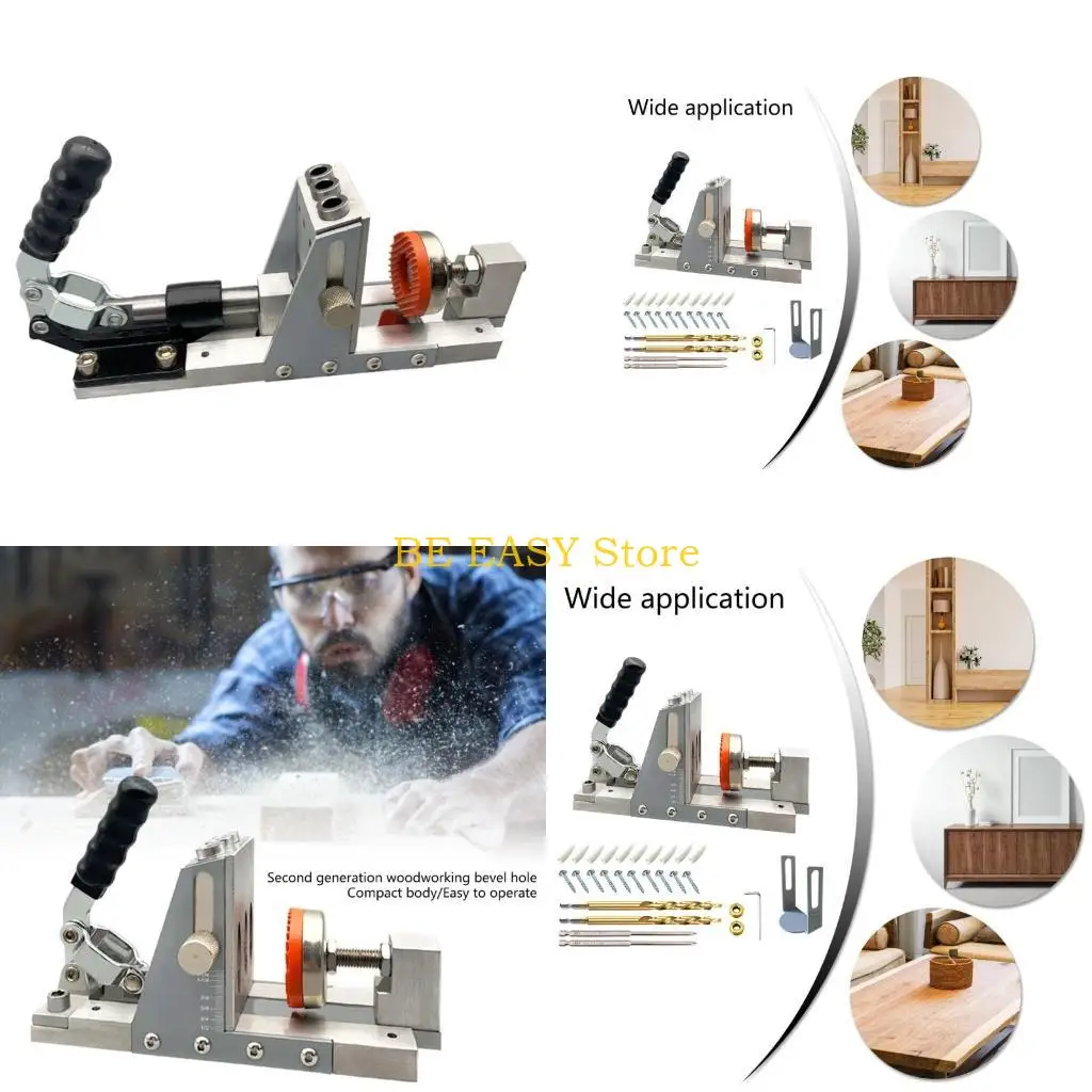 E28F Pocket Hole Jig,3 Hole Jig Systems with Drill Guide and Step Drill Bit
E28F Pocket Hole Jig,3 Hole Jig Systems with Drill Guide and Step Drill Bit