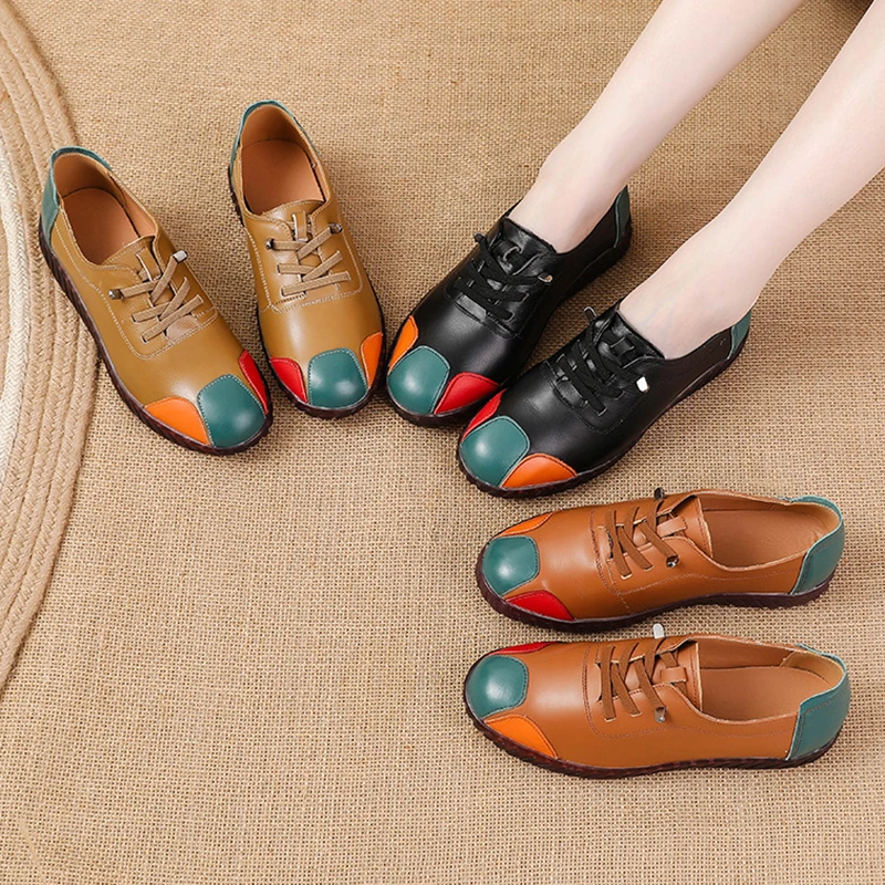 Xiuteng, ботинки из воловьей кожи с круглым носком и резиновой подошвой, мягкая нескользящая обувь на шнуровке, новый стиль 
Xiuteng, ботинки из воловьей кожи с круглым носком и резиновой подошвой, мягкая нескользящая обувь на шнуровке, новый стиль