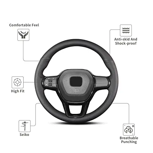 Breathable Microfiber Leather Steering Wheel Cover With Hand-Stitched Edging, Non-Slip And Shock-Resistant For Sedan Models
Breathable Microfiber Leather Steering Wheel Cover With Hand-Stitched Edging, Non-Slip And Shock-Resistant For Sedan Models