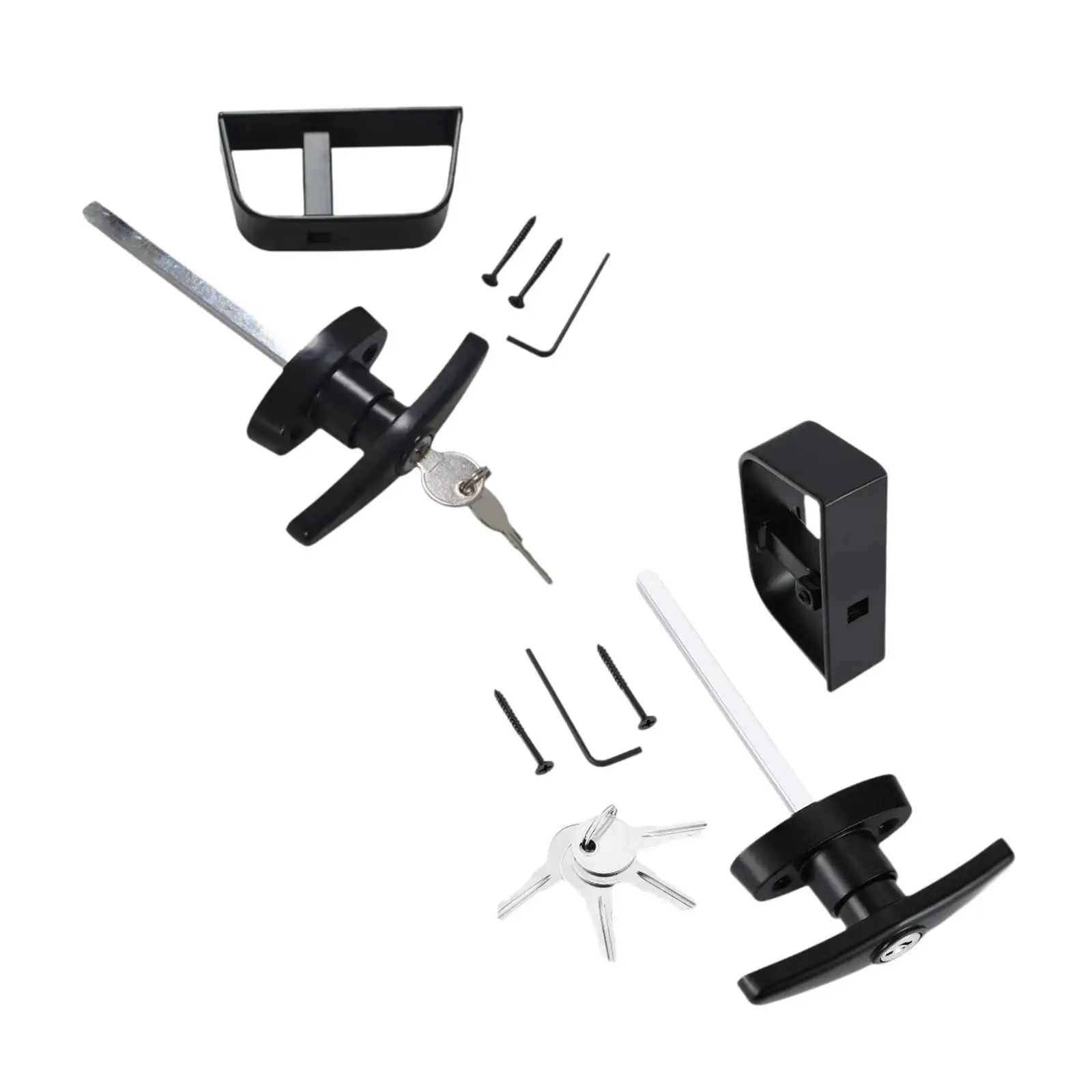 Shed Door Latch T-handle Lock Set Accessory with Screws for RV Truck Multifunctional Adjustable Size Heavy Duty Easily Install
Shed Door Latch T-handle Lock Set Accessory with Screws for RV Truck Multifunctional Adjustable Size Heavy Duty Easily Install