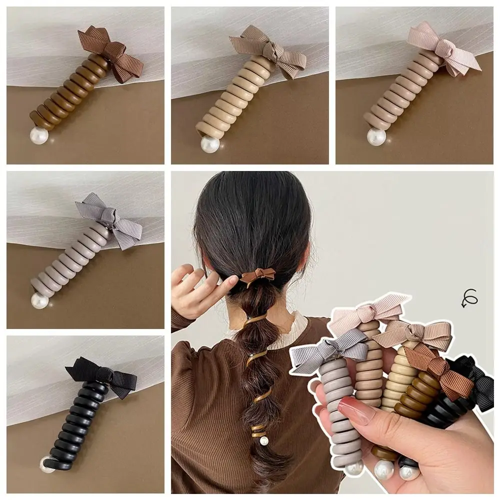 Elegant Bowknot Telephone Line Hair Ring Korean Style Pearl Bow Hair Rope Scrunchies Hair Ties Elastic Rubber Daily
Elegant Bowknot Telephone Line Hair Ring Korean Style Pearl Bow Hair Rope Scrunchies Hair Ties Elastic Rubber Daily