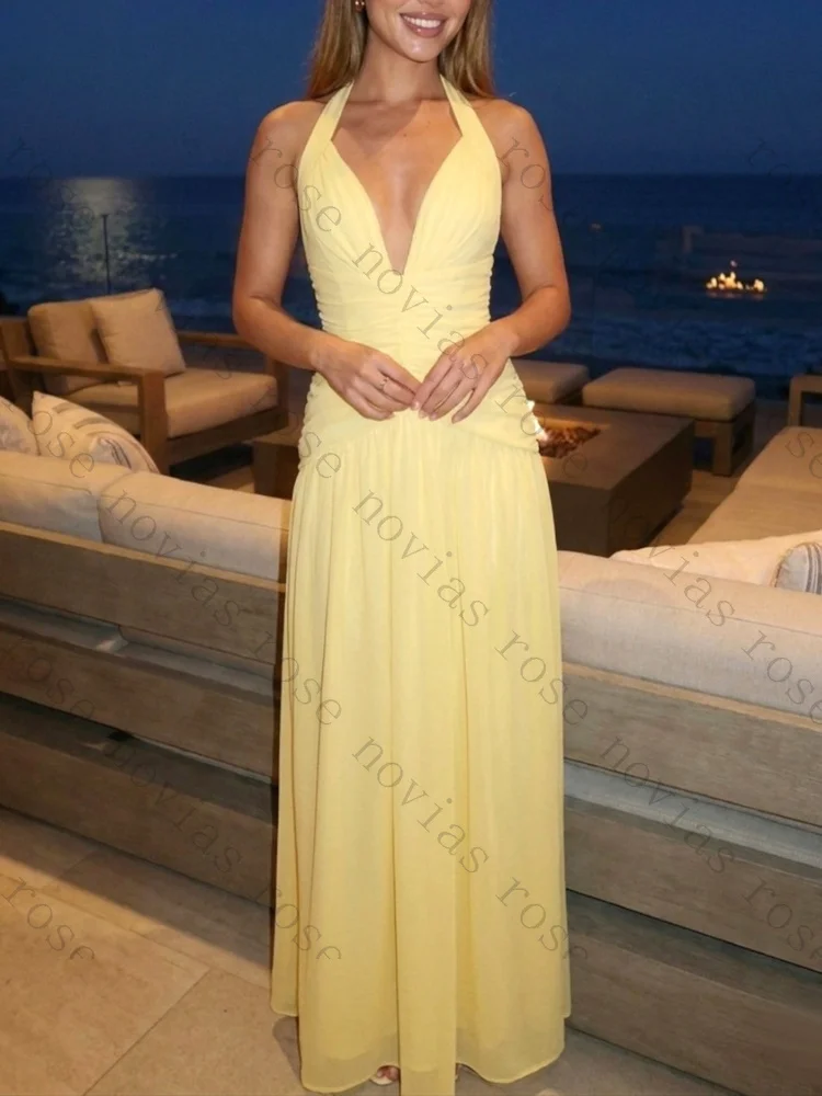 Customized A-Line Halter Sleeveless Evening Dresses Elegant Backlecss Celebrity Dress Exquisite High Quality Prom Party Gowns
Customized A-Line Halter Sleeveless Evening Dresses Elegant Backlecss Celebrity Dress Exquisite High Quality Prom Party Gowns