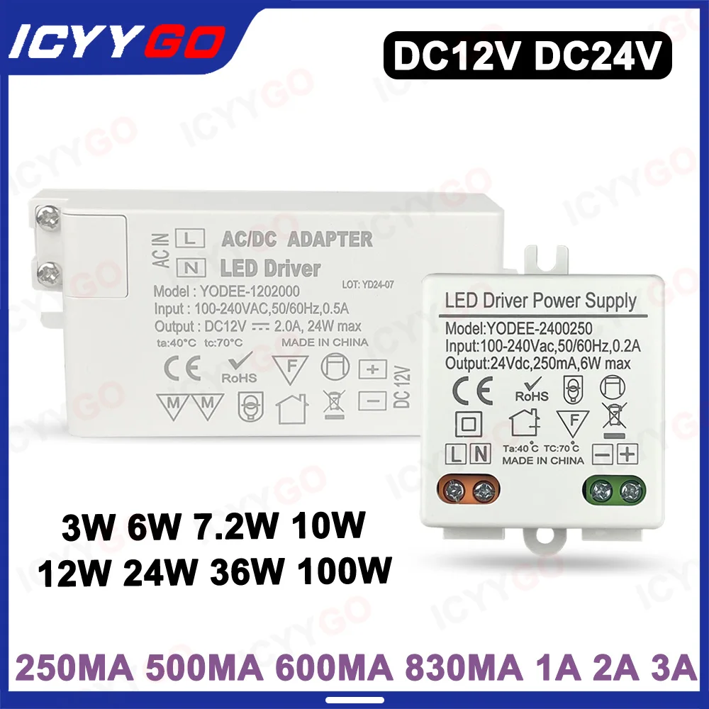 LED Drive Power Supply DC12V 24V Constant Voltage Switch Cabinet Light Line Light 3W 6W 10W 12W 24W 36W 60W High Power
LED Drive Power Supply DC12V 24V Constant Voltage Switch Cabinet Light Line Light 3W 6W 10W 12W 24W 36W 60W High Power