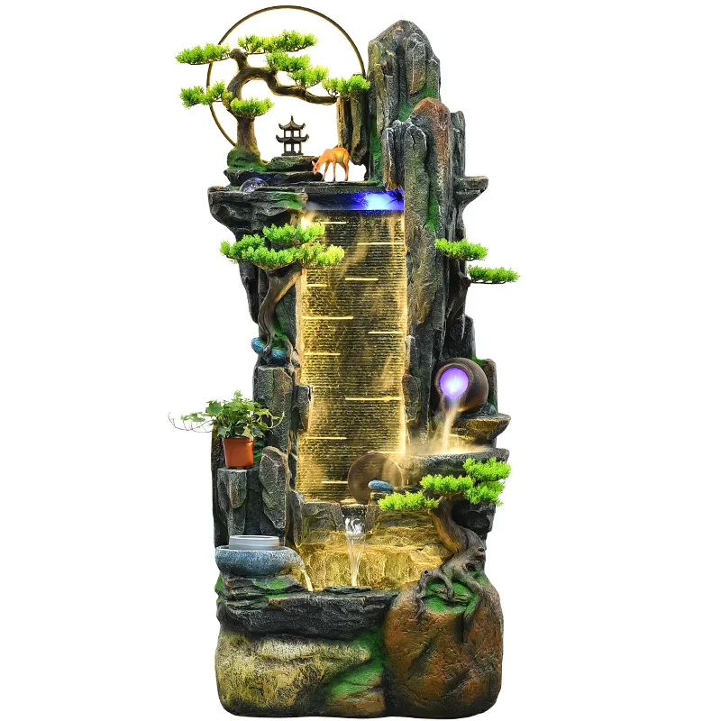Rockery flowing water fountain floor-to-ceiling fish pond courtyard opening gift-giving living room entrance indoo
Rockery flowing water fountain floor-to-ceiling fish pond courtyard opening gift-giving living room entrance indoo