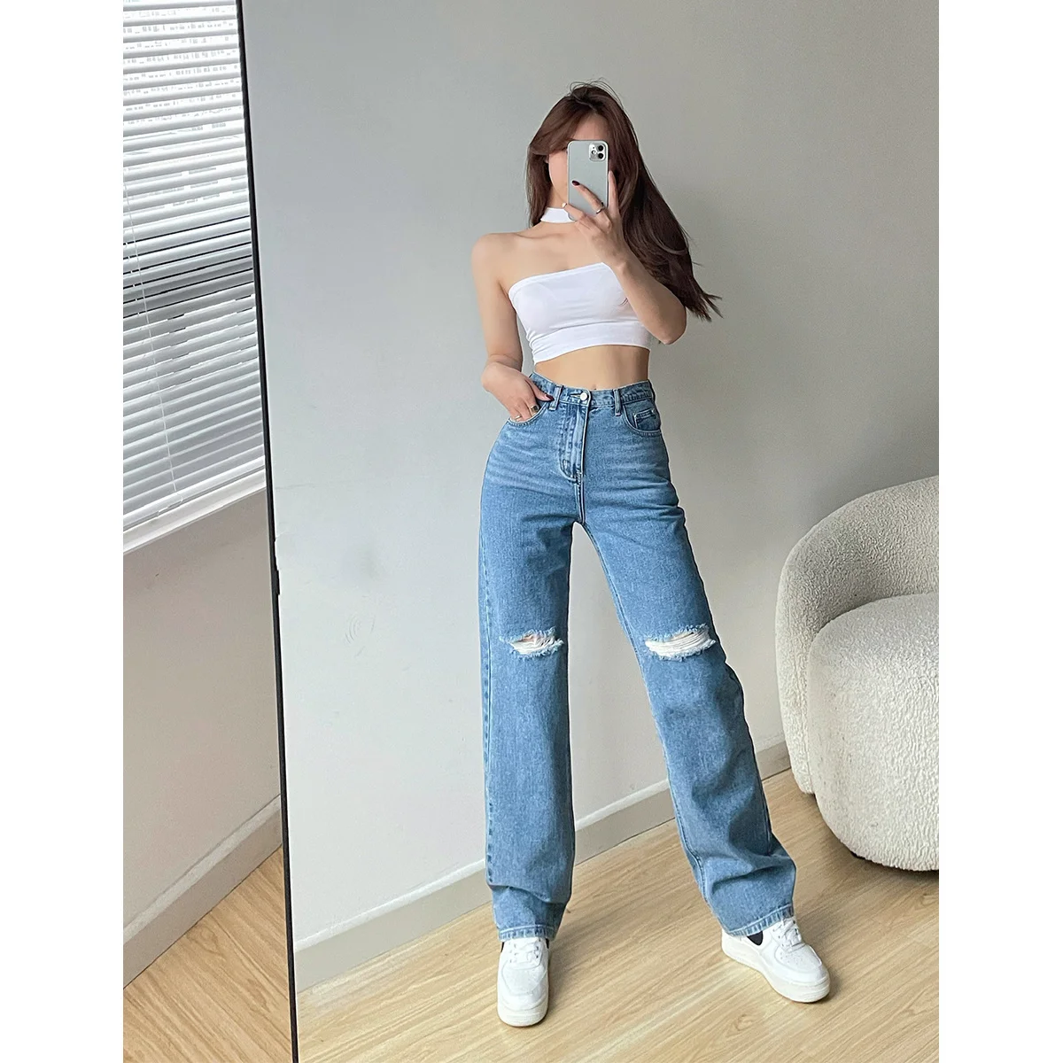 WOMENGAGA American Blue Hole High Waist Loose Slim Straight Leg Jeans For Women 2023 New Fashion Women Pants 2023 1VQF
WOMENGAGA American Blue Hole High Waist Loose Slim Straight Leg Jeans For Women 2023 New Fashion Women Pants 2023 1VQF