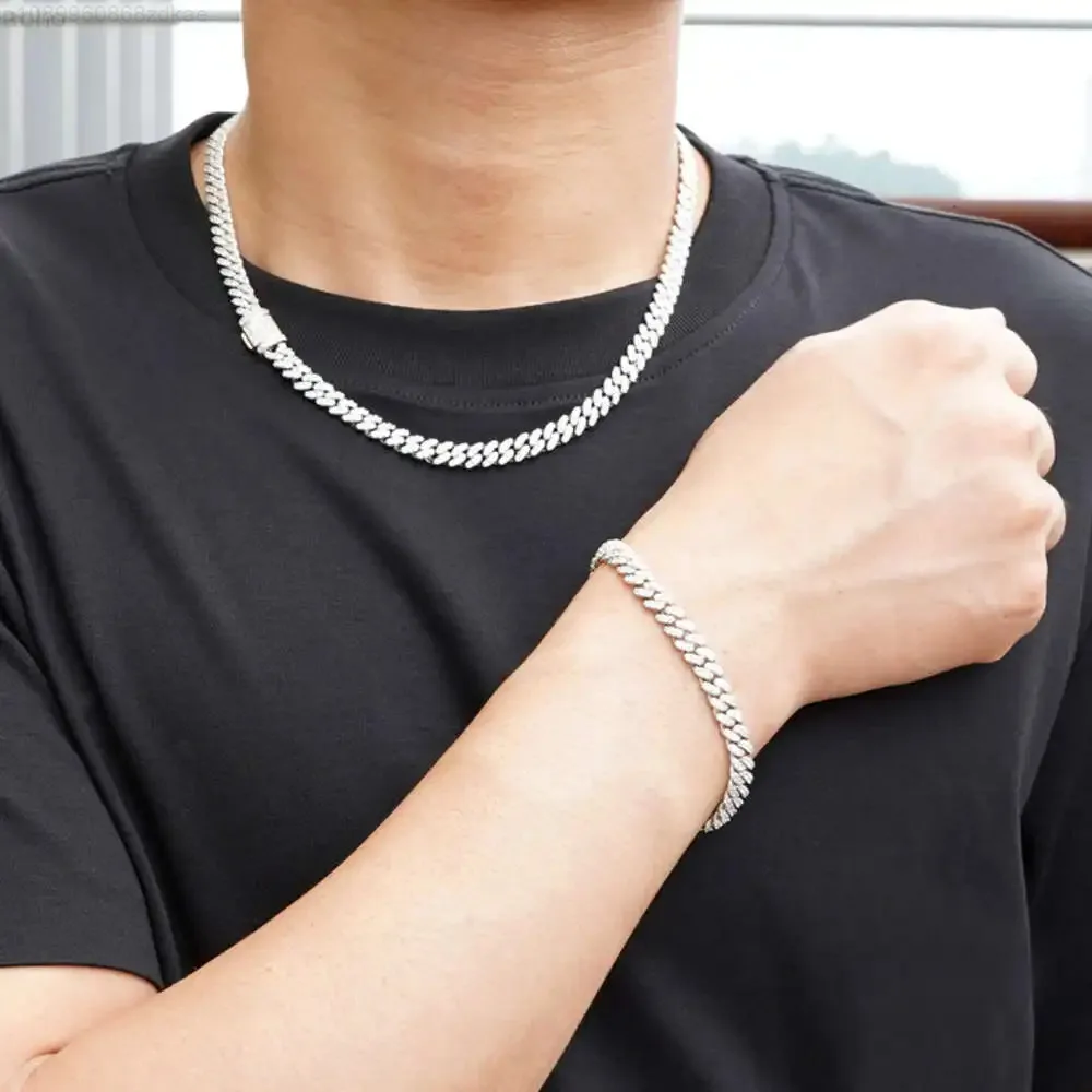 6 мм 8 мм ювелирные изделия в стиле хип-хоп Iced Out кубинская цепочка из серебра 925 пробы Vvs муассанит кубинская цепочка 
6 мм 8 мм ювелирные изделия в стиле хип-хоп Iced Out кубинская цепочка из серебра 925 пробы Vvs муассанит кубинская цепочка