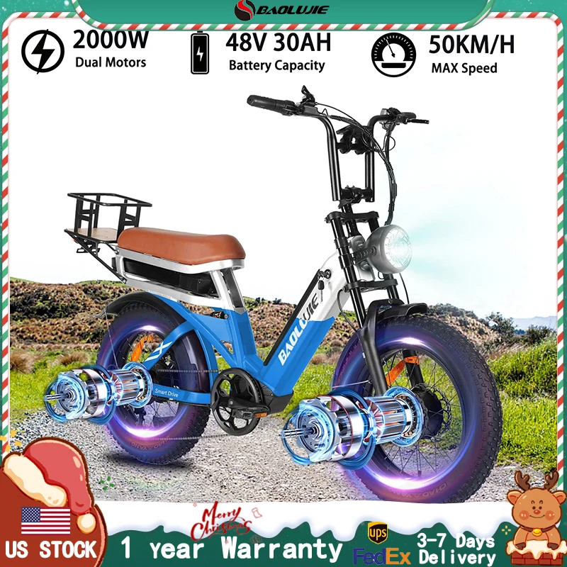 Электрический велосипед для взрослых BAOLUJIE 2033 2000 Вт, двухмоторный велосипед Ebike 48V30AH, электронный велосипед, горный мопед, электровелосипеды для бездорожья【 Гарантия 1 год】
Электрический велосипед для взрослых BAOLUJIE 2033 2000 Вт, двухмоторный велосипед Ebike 48V30AH, электронный велосипед, горный мопед, электровелосипеды для бездорожья【 Гарантия 1 год】