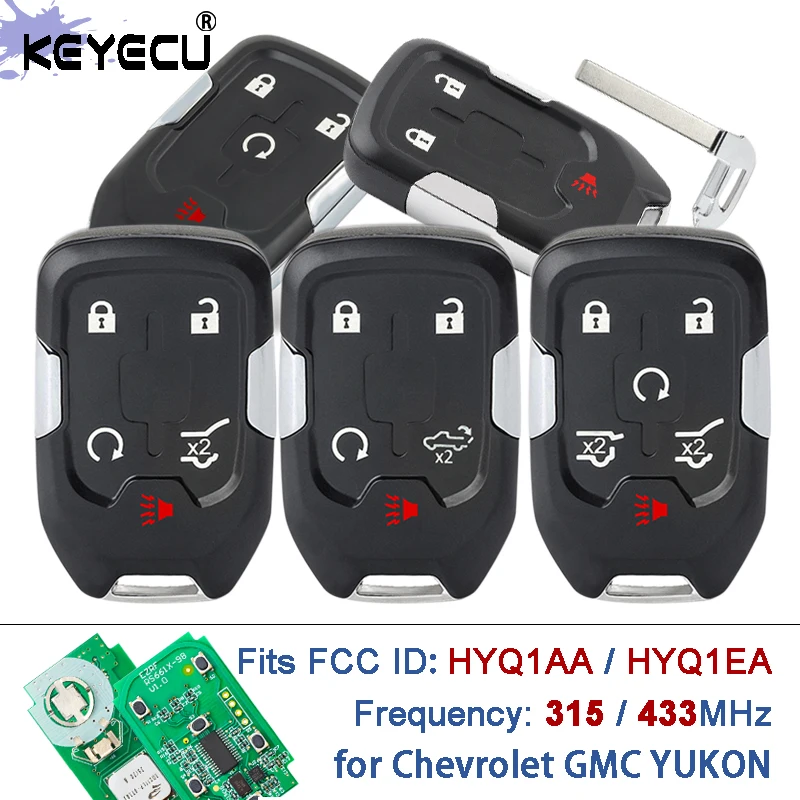 Умный дистанционный брелок KEYECU 315/433 МГц HYQ1AA/HYQ1EA для Chevrolet Tahoe Silverado Suburban GMC Terrain Acadia YUKON XL Sierra
Умный дистанционный брелок KEYECU 315/433 МГц HYQ1AA/HYQ1EA для Chevrolet Tahoe Silverado Suburban GMC Terrain Acadia YUKON XL Sierra