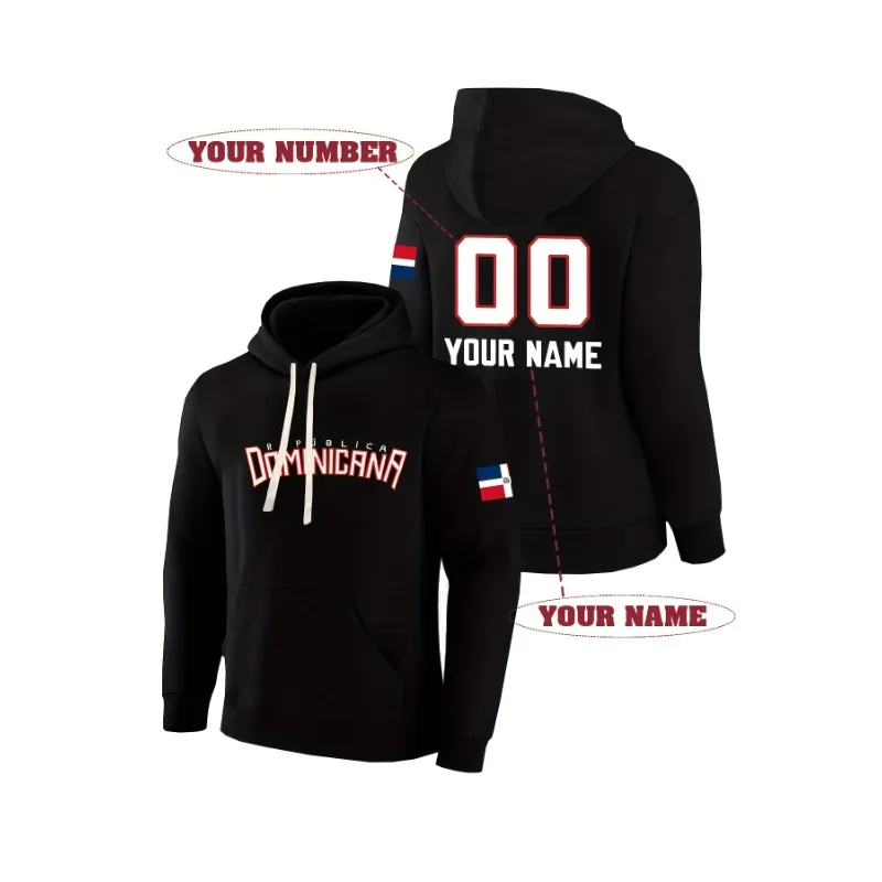 Толстовка с вышивкой на заказ Dominica, индивидуальное имя и номер, повседневный пуловер свободного покроя, идеально подходит для пар, праздничных вечеринок и подарков
Толстовка с вышивкой на заказ Dominica, индивидуальное имя и номер, повседневный пуловер свободного покроя, идеально подходит для пар, праздничных вечеринок и подарков