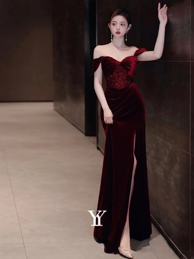 Ele Fi Tail One oulder Wedding Dr Red Color for Engagement Par Host Ceremony Evening Gown Women's Faion
Ele Fi Tail One oulder Wedding Dr Red Color for Engagement Par Host Ceremony Evening Gown Women's Faion