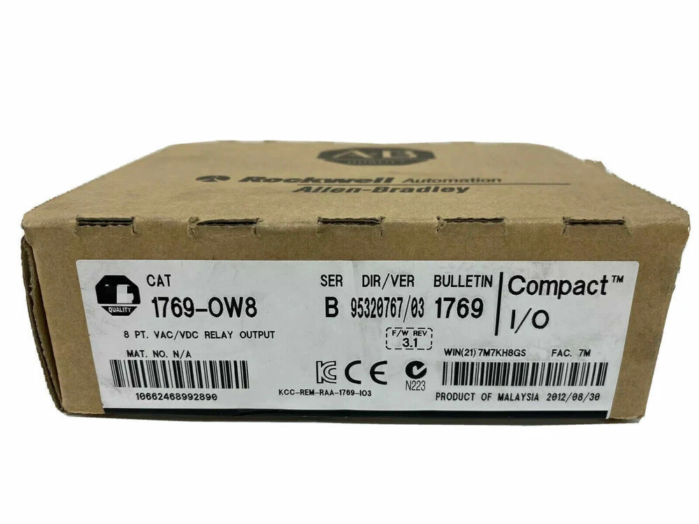 Новый заводской герметичный модуль релейного вывода 1769-OW8 SER B CompactLogix 1769OW8
Новый заводской герметичный модуль релейного вывода 1769-OW8 SER B CompactLogix 1769OW8