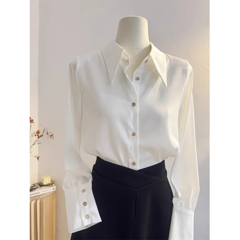 Простой дизайн, длинный рукав, белый, женский, повседневный, с маленьким воротником-стойкой, драпированный топ, свободный крой, смесь полиэстера
Простой дизайн, длинный рукав, белый, женский, повседневный, с маленьким воротником-стойкой, драпированный топ, свободный крой, смесь полиэстера