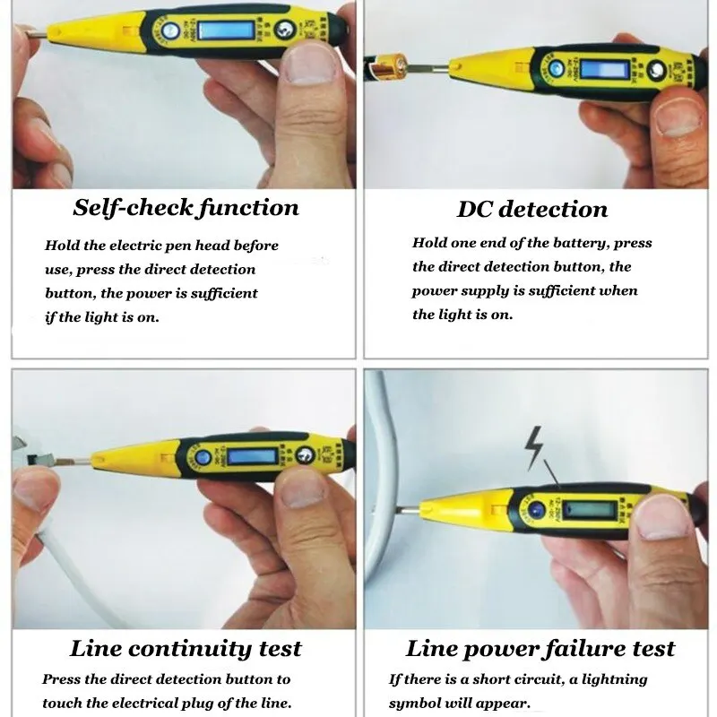 AC DC 12 250V Digital Test Pencil Tester Electrical Voltage Detector Pen LCD Display Screwdriver Electrician Tools
AC DC 12 250V Digital Test Pencil Tester Electrical Voltage Detector Pen LCD Display Screwdriver Electrician Tools