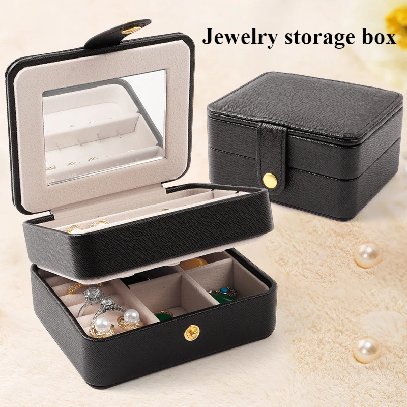 Jewelry organizer Box and packaging Convenient Double Layer Mirror Earrings Ring Jewelry Box Earrings Necklace Jewelry display
Jewelry organizer Box and packaging Convenient Double Layer Mirror Earrings Ring Jewelry Box Earrings Necklace Jewelry display