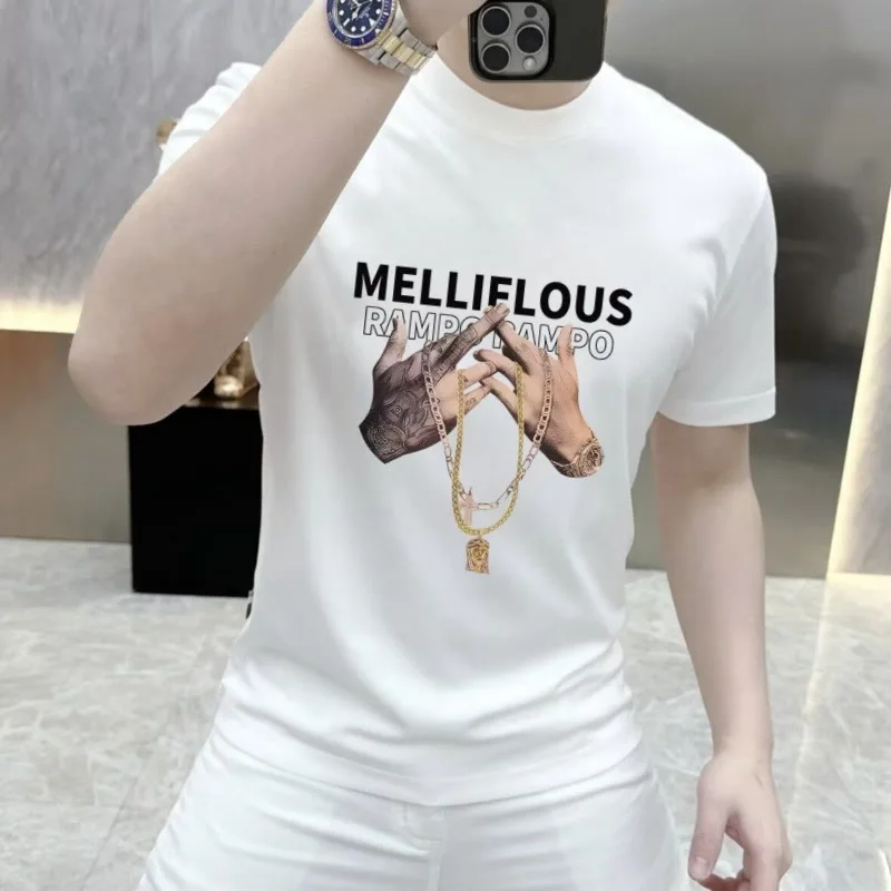 Fashion brand heavy 100% cotton short sleeve T-shirt men's summer rich hand printed round neck all match half sleeve men T
Fashion brand heavy 100% cotton short sleeve T-shirt men's summer rich hand printed round neck all match half sleeve men T