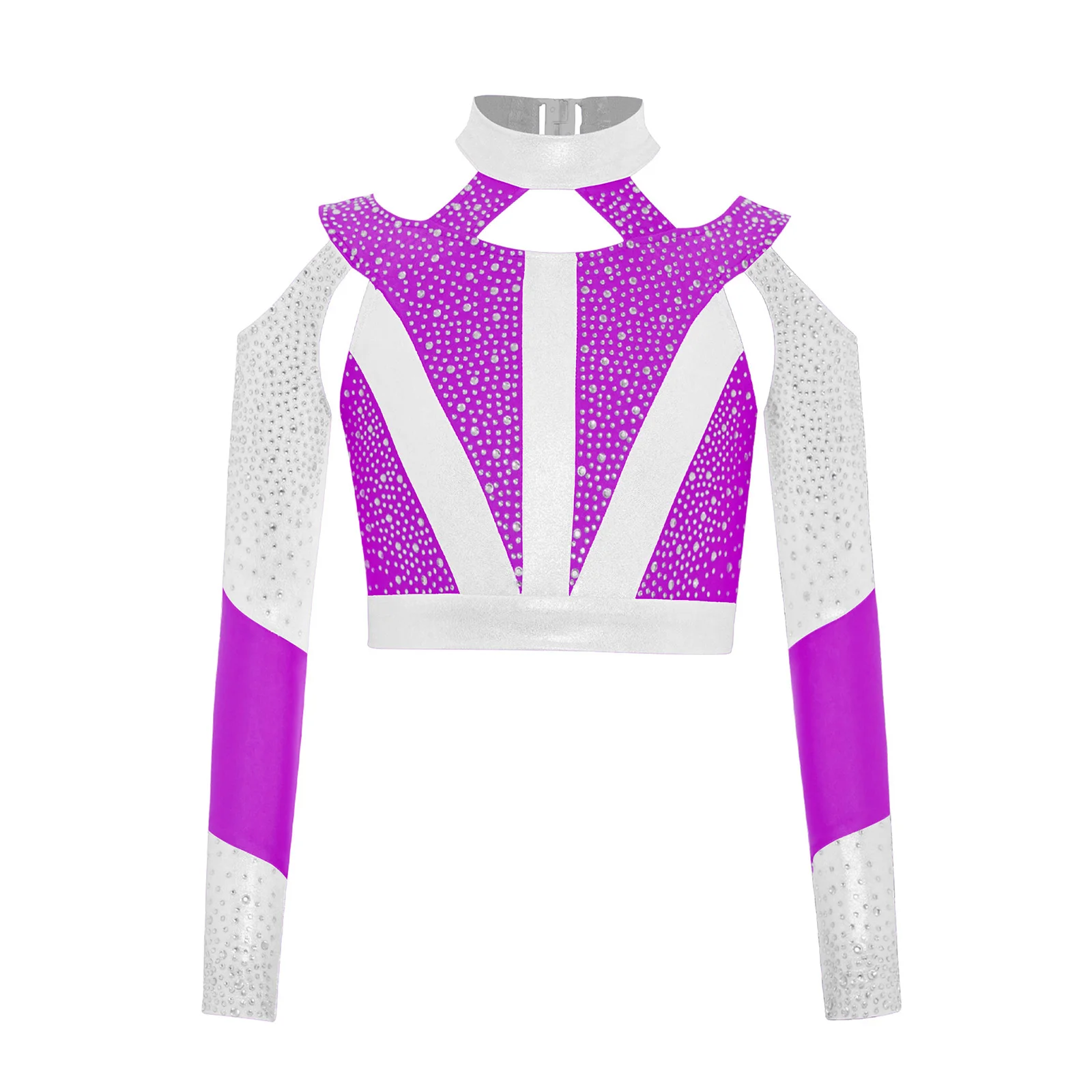 Girls Lyrical Yoga Belly Dance Costume Long Sleeve Shiny Rhinestone Cross Back Cutout Crop Top for Ballroom Stage Dance Show
Girls Lyrical Yoga Belly Dance Costume Long Sleeve Shiny Rhinestone Cross Back Cutout Crop Top for Ballroom Stage Dance Show