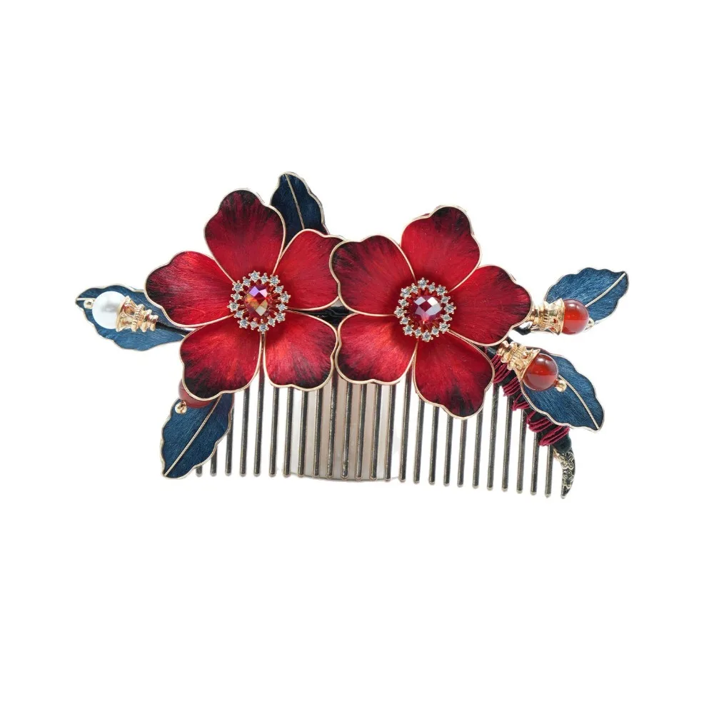 Red Chinese Style Intangible Cultural Heritage Velvet Flower Hair Comb, Vintage Traditional Hair Accessory for Women
Red Chinese Style Intangible Cultural Heritage Velvet Flower Hair Comb, Vintage Traditional Hair Accessory for Women