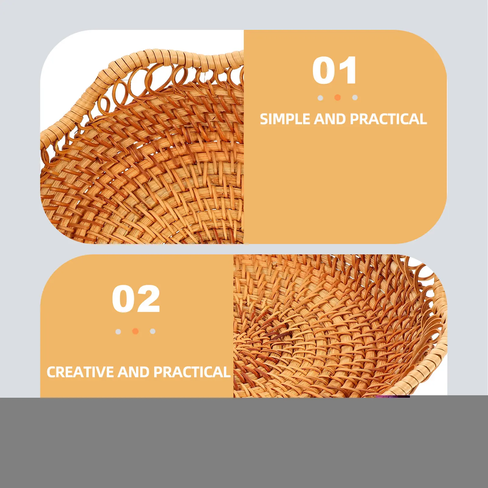 Rattan Fruit Bowl 22CM Woven Basket Edge Easy Cleaning Kitchen ganizer Storage Display Baskets Fruit Storage Suitable
Rattan Fruit Bowl 22CM Woven Basket Edge Easy Cleaning Kitchen ganizer Storage Display Baskets Fruit Storage Suitable