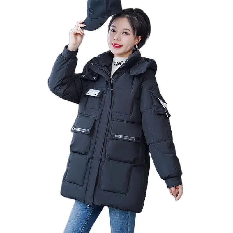 Mid-Length Hooded Down Cotton Padded Jackets Women's Parka 2022 Winter New Stand Collar Loose Women Coat Fashion Outwear Female
Mid-Length Hooded Down Cotton Padded Jackets Women's Parka 2022 Winter New Stand Collar Loose Women Coat Fashion Outwear Female