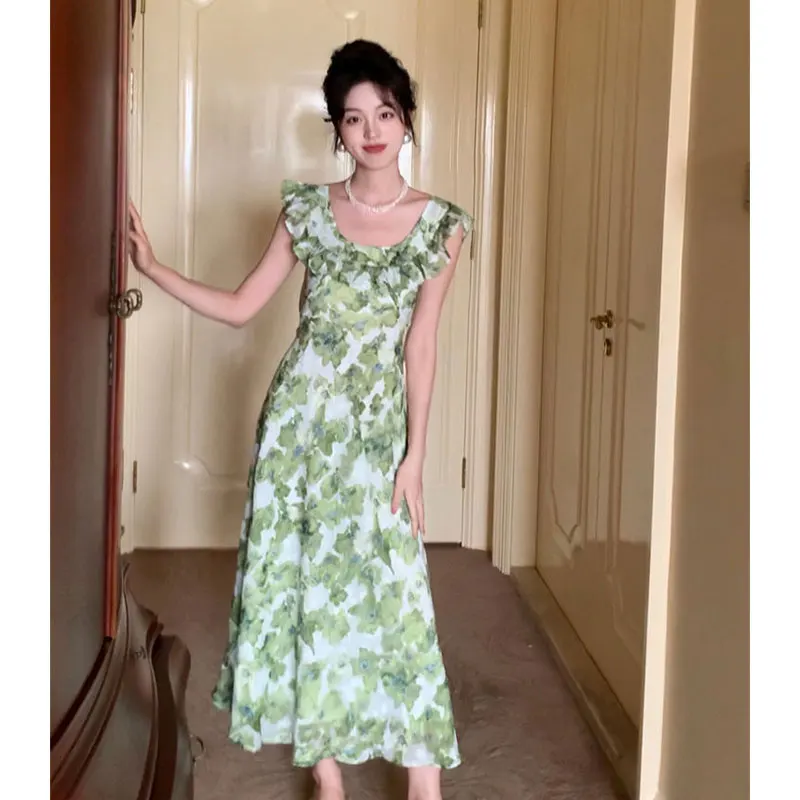 Summer Floral Printed Dress Vintage Sleeveless Backless Bandage Holiday Dress Robe Sundress Sexy Beach Style Red Green Vestido
Summer Floral Printed Dress Vintage Sleeveless Backless Bandage Holiday Dress Robe Sundress Sexy Beach Style Red Green Vestido