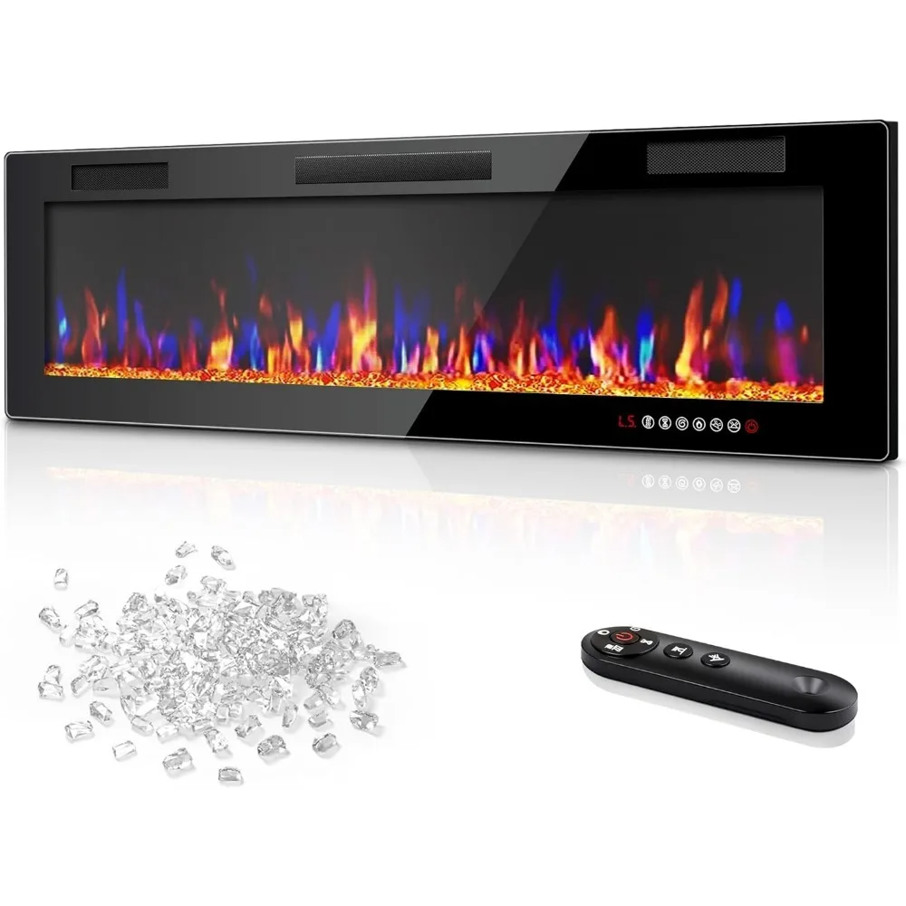 Electric Fireplace-Narrow Bezel Linear Fireplace Heater Recessed Wall Mounted, Remote and Screen Control
Electric Fireplace-Narrow Bezel Linear Fireplace Heater Recessed Wall Mounted, Remote and Screen Control